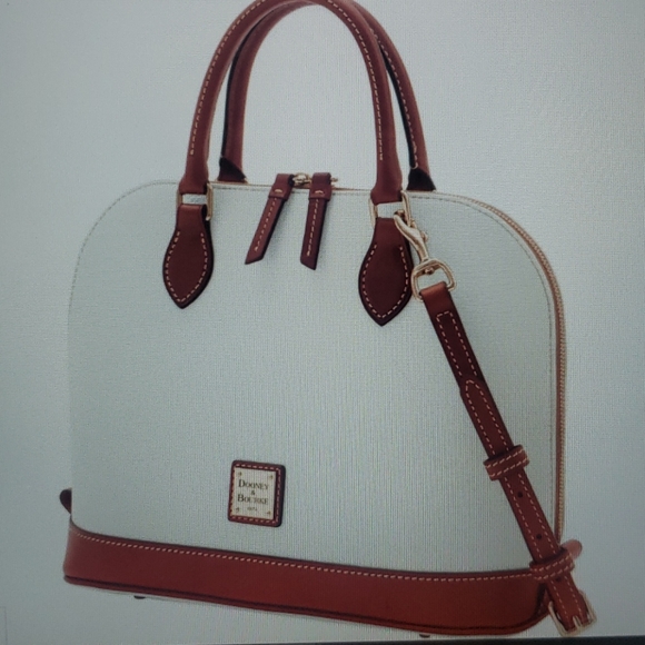 Dooney & Bourke Pebble Grain Zip Satchel White - Picture 12 of 12